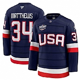 Men's USA #34 Auston Matthews Navy 2025 4 Nations Stitched Jersey Dzhi,baseball caps,new era cap wholesale,wholesale hats
